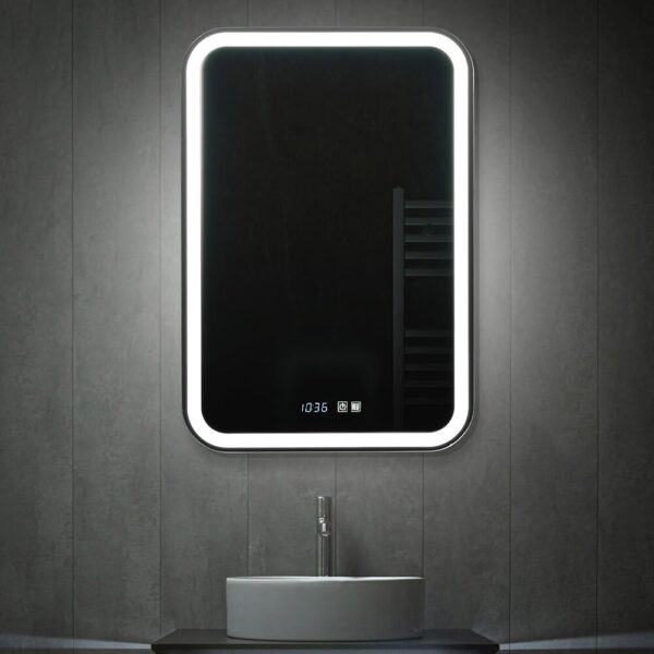 Oglinzi LED gata făcute, cu ceas și încălzire. - imagine 2