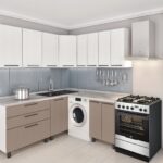 Угловая кухня 1,8х1,8м с фасадами из панелей МДФ-2 (плёнка)