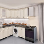 Bucătărie modulară de colț 1.8×1.8m cu fațadă MDF (pelicula)