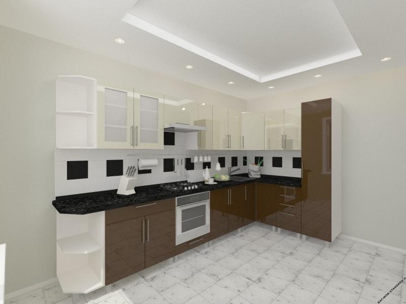 uglovaya kuhnya 3 4h1 7m s fasadami iz glyancevyh panelej mdf high gloss