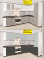 Угловая кухня 3,4х1,7м с фасадами из панелей МДФ-2 (плёнка) — изображение 4