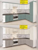 Угловая кухня 3,4х1,7м с фасадами из панелей МДФ-2 (плёнка) — изображение 3