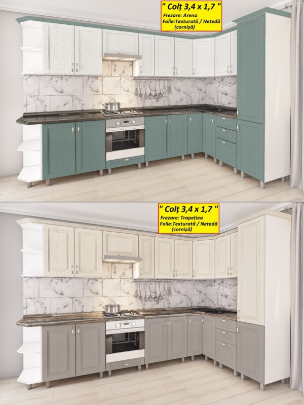 Угловая кухня 3,4х1,7м с фасадами из панелей МДФ-2 (плёнка) — изображение 3