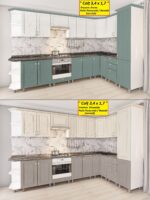 Bucătărie modulară de colț 3.4×1.7m cu fațadă MDF-2 (pelicula) - imagine 4