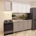 Bucătărie modulară "Mini" 1.4m cu fațadă MDF(pelicula)