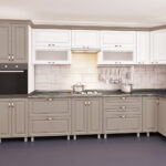 Bucătărie modulară ECO de colț 4.1×0.9m cu fațadă MDF (pelicula)