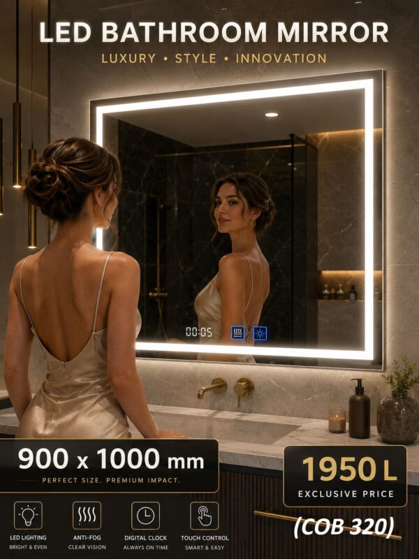 Oglinzi LED cu ceas și încălzire !  (СОВ 320)       ( Dreptunghiular) - imagine 3