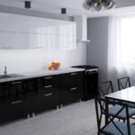 Bucătărie modulară Blum 2.4m cu fațadă MDF (High Gloss)