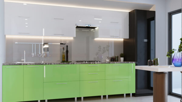 Кухня "Квадро" 3.0м с фасадами из глянцевых панелей МДФ (High Gloss)