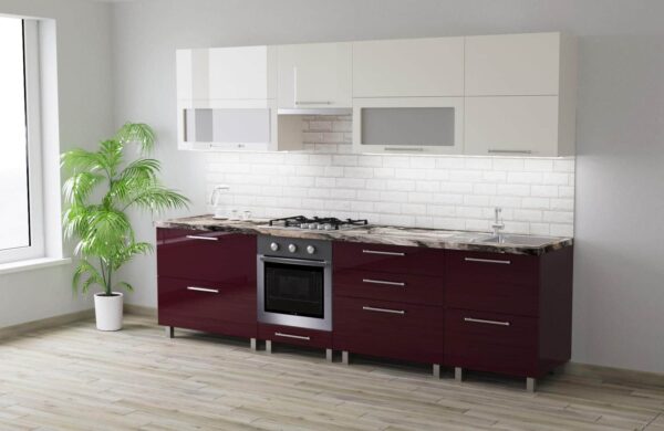 bordo-bezh-29m-xl.-1.jpg Bucătărie modulară Blum 2.9m cu fațadă MDF (High Gloss) - imagine 6