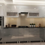 Угловая кухня ЭКО 4,1х 0,9м с фасадами из глянцевых панелей МДФ