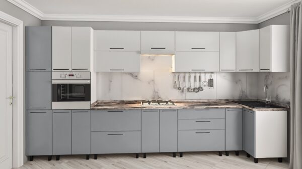 Эко 4.1 191 + 519 (Сакотра)-1 Кухня "Эко" 4.1х 0.9м с фасадами ЛДСП. Серия «Y». — изображение 1