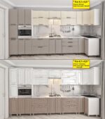 Угловая кухня ЭКО 4,1х 0,9 м(стекло) с фасадами из панелей МДФ-2 (плёнка) — изображение 4