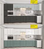 Угловая кухня ЭКО 4,1х 0,9 м(стекло) с фасадами из панелей МДФ-2 (плёнка) — изображение 3