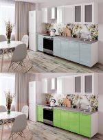 Bucătărie modulară "Elena" 1.6m cu fațadă MDF (High Gloss) - imagine 6