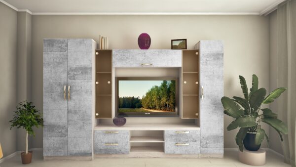 Стенка Елена Х(ТВ-1,2) 3,0м "Бетон" — изображение 1