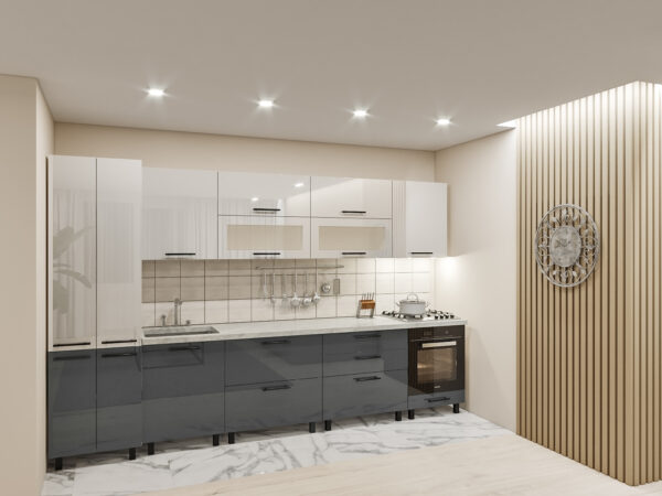 Extra..(11300-13950). Кухня «Экстра» 3,4м с фасадами из глянцевых панелей МДФ (High Gloss) — изображение 1