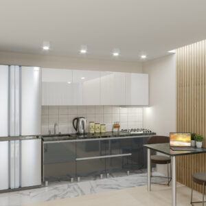 Кухня "Гола-2" 2.4м с фасадами из глянцевых панелей МДФ (High Gloss)