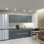 Кухня "GOLA - 3" 2.4м с фасадами из матовых панелей AGT (Trendy Panel).