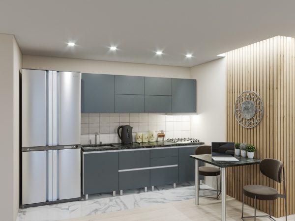 Гола 3 2,4м сер 30 mat Bucatarie "GOLA - 3" 2.4м cu fatade din panouri mate AGT (Trendy Panel). - imagine 1