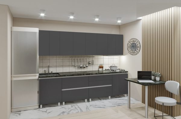 Гола 4 2.8 MAT Кухня "GOLA - 4" 2.8м с фасадами из матовых панелей AGT (Trendy Panel). — изображение 1