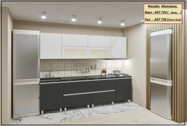 Bucatarie "GOLA - 5" 2.8м cu fatade din panouri mate AGT (Trendy Panel). (Copy) - imagine 2