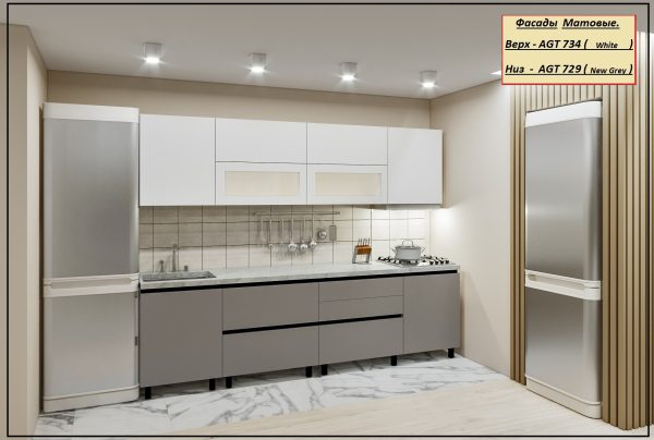 Bucatarie "GOLA - 5" 2.8м cu fatade din panouri mate AGT (Trendy Panel). (Copy) - imagine 3