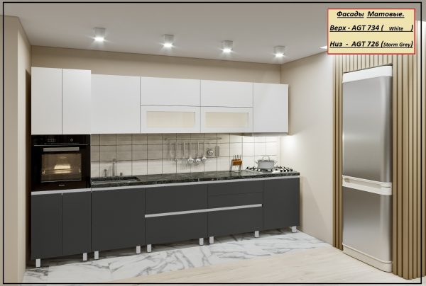 Кухня "GOLA - 5" 3.4м с фасадами из матовых панелей AGT (Trendy Panel). — изображение 4