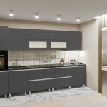 Кухня "GOLA - 5" 3.4м с фасадами из матовых панелей AGT (Trendy Panel).