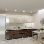 Кухня "Гола-5" 2.8м(ВВЕРХ) с фасадами из глянцевых панелей МДФ (High Gloss)