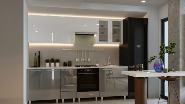 Кухня "Юлия" 2,6м с фасадами из глянцевых панелей МДФ (High Gloss) — изображение 9