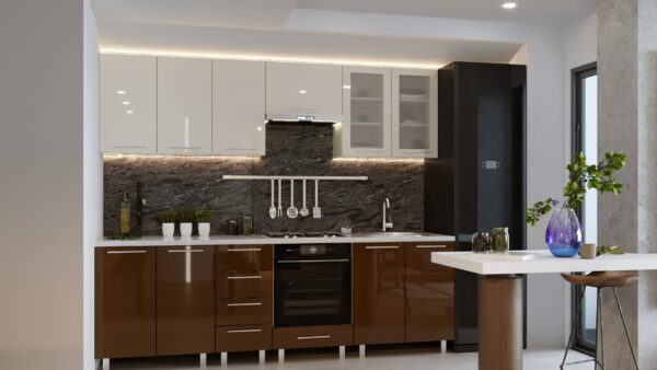 Кухня "Юлия" 2,6м с фасадами из глянцевых панелей МДФ (High Gloss) — изображение 11