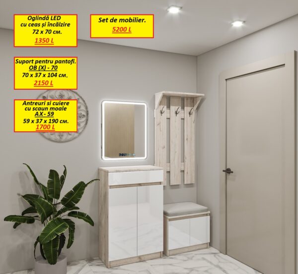 Oglinzi LED gata făcute, cu ceas și încălzire. - imagine 6