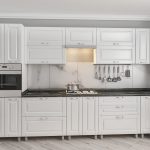 Кухня "Эко" 4.1х 0.9м с крашенными фасадами. Фасад «Классик».