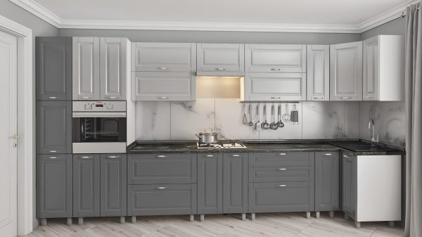 Кухня "Эко" 4.1х 0.9м с крашенными фасадами. Фасад «Классик». — изображение 5