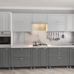 Bucătărie de colț ECO 4.1×0.9m cu fatade vopsite. Fațadă "Modern"