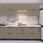 Кухня " Квадро " 3.0м с крашенными фасадами. Фрезеровкой фасадов "Гладкий".