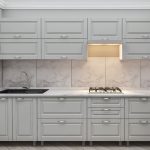 Кухня " Квадро " 3.0м с крашенными фасадами. Фрезеровкой фасадов "Классик".