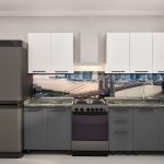 Bucatarie „Lena” 2,0 m cu fatade vopsite. Fațadă frezată „Neted”.