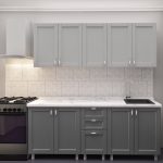 Bucatarie „Lena” 2,0 m cu fatade vopsite. Fațadă frezată „Modernă”.