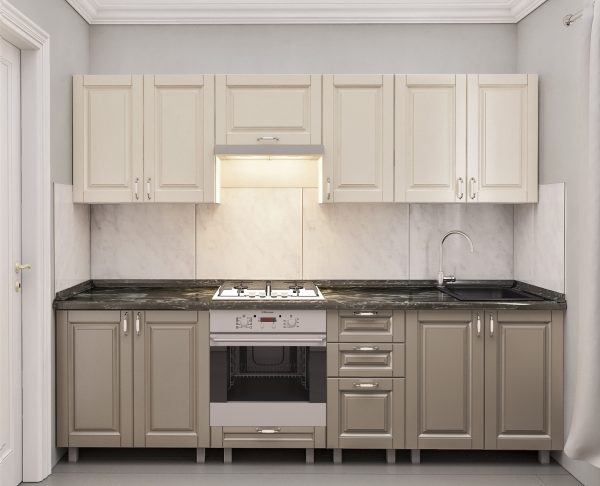 Краска Юля 2.6 Беж+ Капуч Классик.. Кухня «Юля» 2,6м с крашенными фасадами. Фасад «Классик». — изображение 1