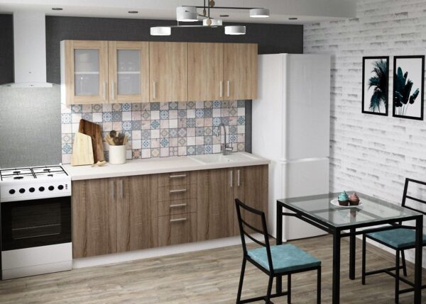 Кухня "Бафи" 2м+столешница в комплекте (0,8м+0,4м) — изображение 1