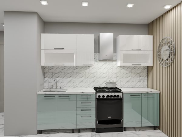 Bucătărie modulară "Elena" Orizontal 2.0m cu fațadă MDF (High Gloss) - imagine 2