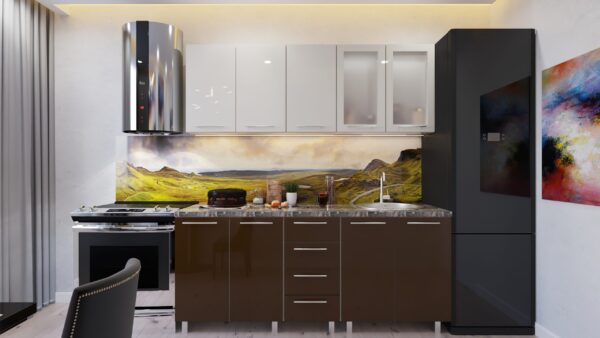 Кухня "Елена" 2.0м с фасадами из глянцевых панелей МДФ (High Gloss) — изображение 7