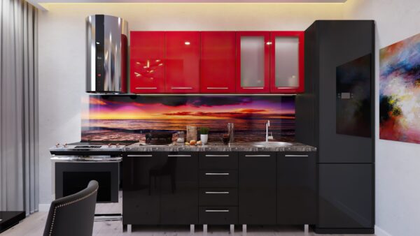 lena-crasn-ciorn-1.jpg Кухня "Елена" 1,8м с фасадами из глянцевых панелей МДФ (High Gloss) — изображение 6