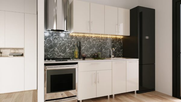 mini-1.6-bezh-bezh.jpg Bucătărie modulară "Mini" 1,6m cu fațadă MDF luciu (High Gloss) - imagine 1