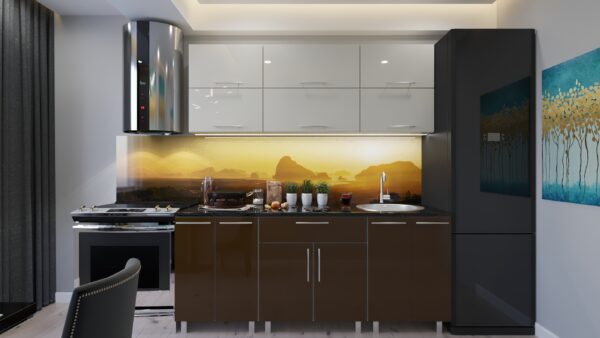 Кухня "Модерн" 2.0м  с фасадами из глянцевых панелей МДФ (High Gloss)