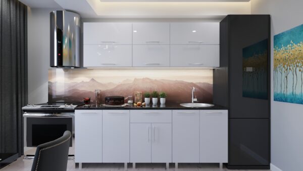 Кухня "Модерн" 2.2м с фасадами из глянцевых панелей МДФ (High Gloss)