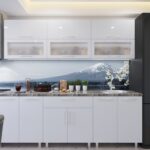 Кухня "Модерн" Стекло 1.8м  с фасадами из глянцевых панелей МДФ (High Gloss)