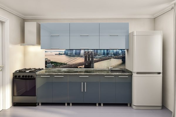 ModerN 2.4 GREEN Grey 2 (1) Bucătărie modulară "Modern" 2.4m cu fațadă MDF (High Gloss) - imagine 2